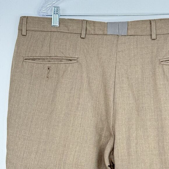 Paul Frederick Men’s 36x30 Brown Pleated Dress Pants Cuffed Wool Cashmere - Picture 13 of 16